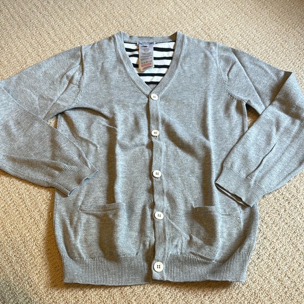 Jacadi boys button down gray cardigan size 10